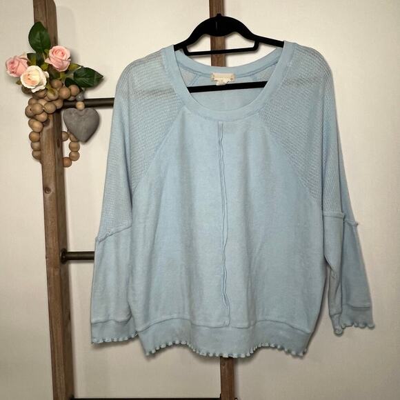 Altard State Long Sleeve Scoop Neck Light Blue Sweatshirt Oversized Size XS - Picture 1 of 6